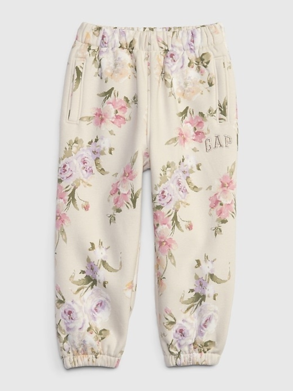 Gap × LoveShackFancy Toddler Floral Joggers pants cream 3T